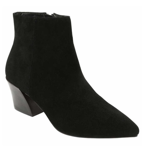 NEW Kensie Black Suede Heeled Bootie - Picture 2 of 14